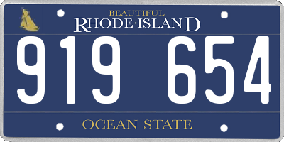 RI license plate 919654