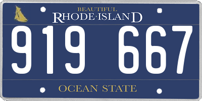 RI license plate 919667