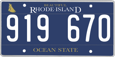RI license plate 919670