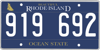 RI license plate 919692