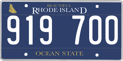 RI license plate 919700