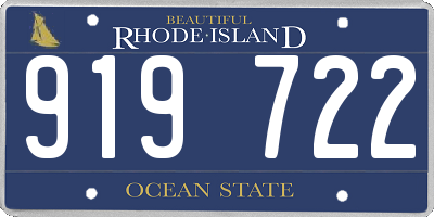 RI license plate 919722