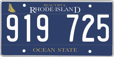 RI license plate 919725