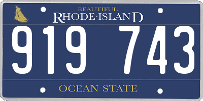 RI license plate 919743