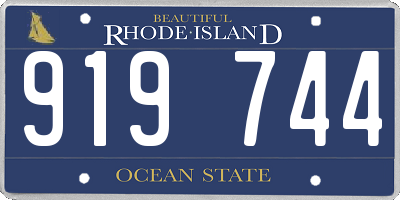 RI license plate 919744