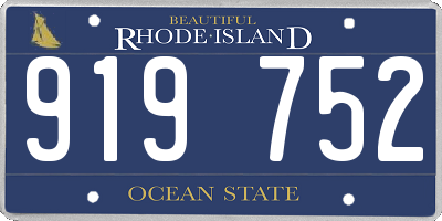 RI license plate 919752
