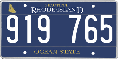 RI license plate 919765
