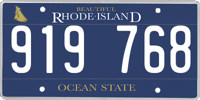 RI license plate 919768