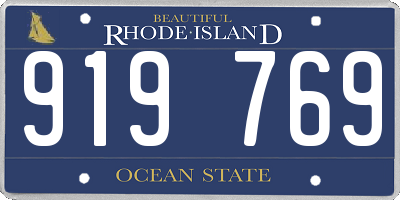 RI license plate 919769