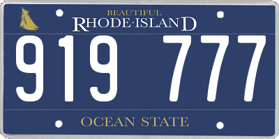 RI license plate 919777