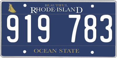 RI license plate 919783