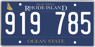 RI license plate 919785