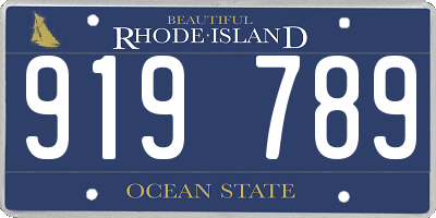RI license plate 919789