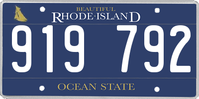 RI license plate 919792