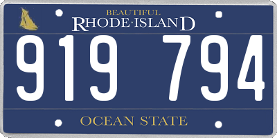 RI license plate 919794
