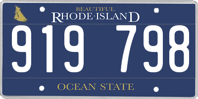 RI license plate 919798