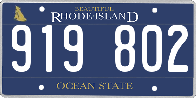 RI license plate 919802