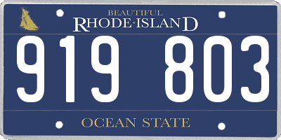 RI license plate 919803