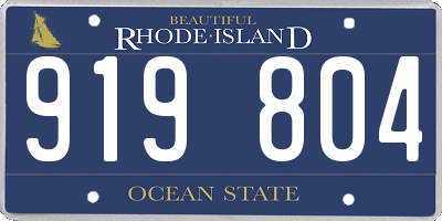 RI license plate 919804