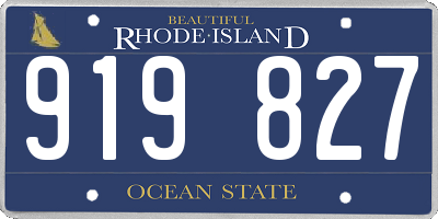 RI license plate 919827