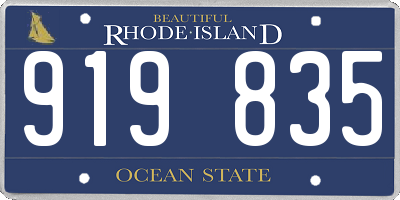 RI license plate 919835
