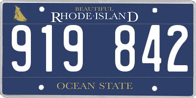 RI license plate 919842