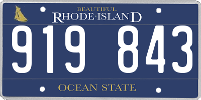 RI license plate 919843