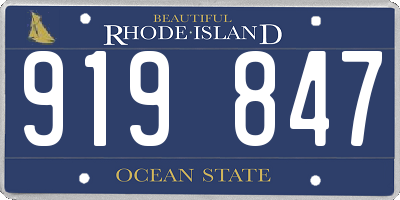 RI license plate 919847