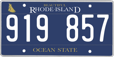 RI license plate 919857