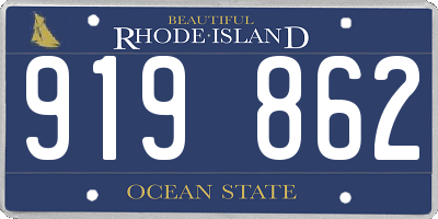 RI license plate 919862