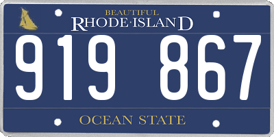 RI license plate 919867