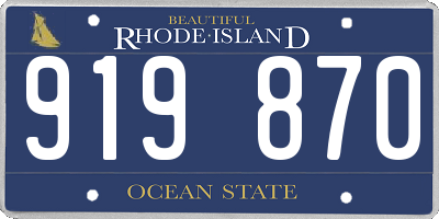 RI license plate 919870
