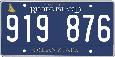 RI license plate 919876