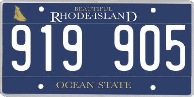 RI license plate 919905