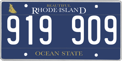 RI license plate 919909