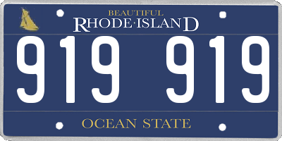 RI license plate 919919