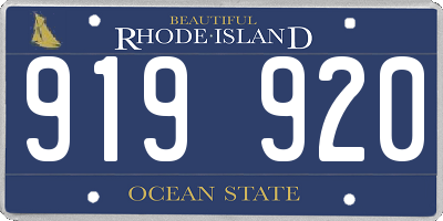 RI license plate 919920