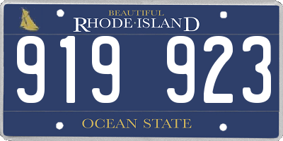RI license plate 919923