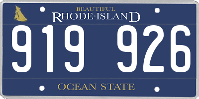 RI license plate 919926