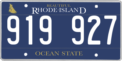 RI license plate 919927
