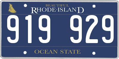 RI license plate 919929