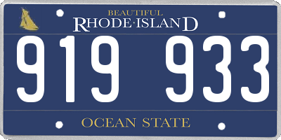RI license plate 919933