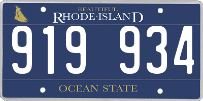 RI license plate 919934