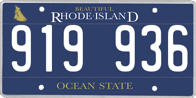 RI license plate 919936