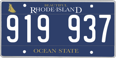 RI license plate 919937