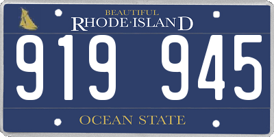 RI license plate 919945