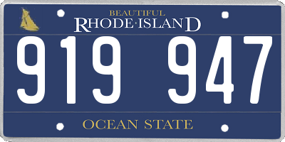 RI license plate 919947