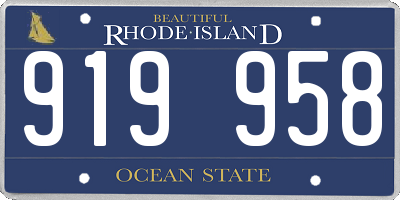 RI license plate 919958