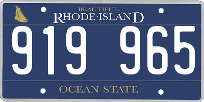 RI license plate 919965