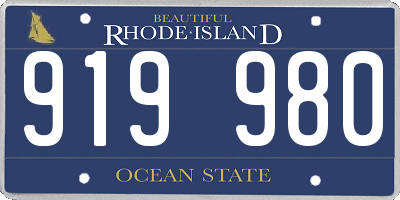 RI license plate 919980